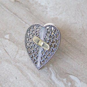 Gothic Skeleton Heart Pin